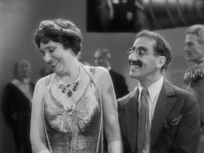 Margaret Dumont and Groucho Marx in Duck Soup