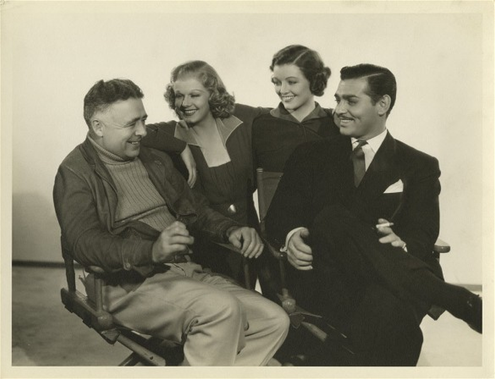 Tom Dugan, Myrna Loy, Clark Gable and Jean Harlow in Wife vs Secretary (1936)