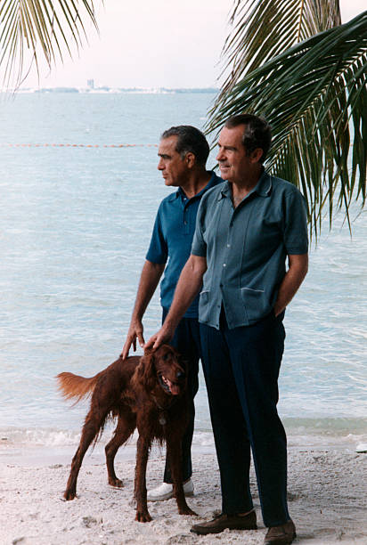 Richard Nixon with Bebe Rebozo at Key Biscayne, Florida. (Photo by © CORBIS/Corbis via Getty Images)