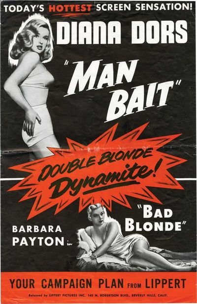 Double Bill Advertisement From Hammer for Man Bait and Bad Blonde